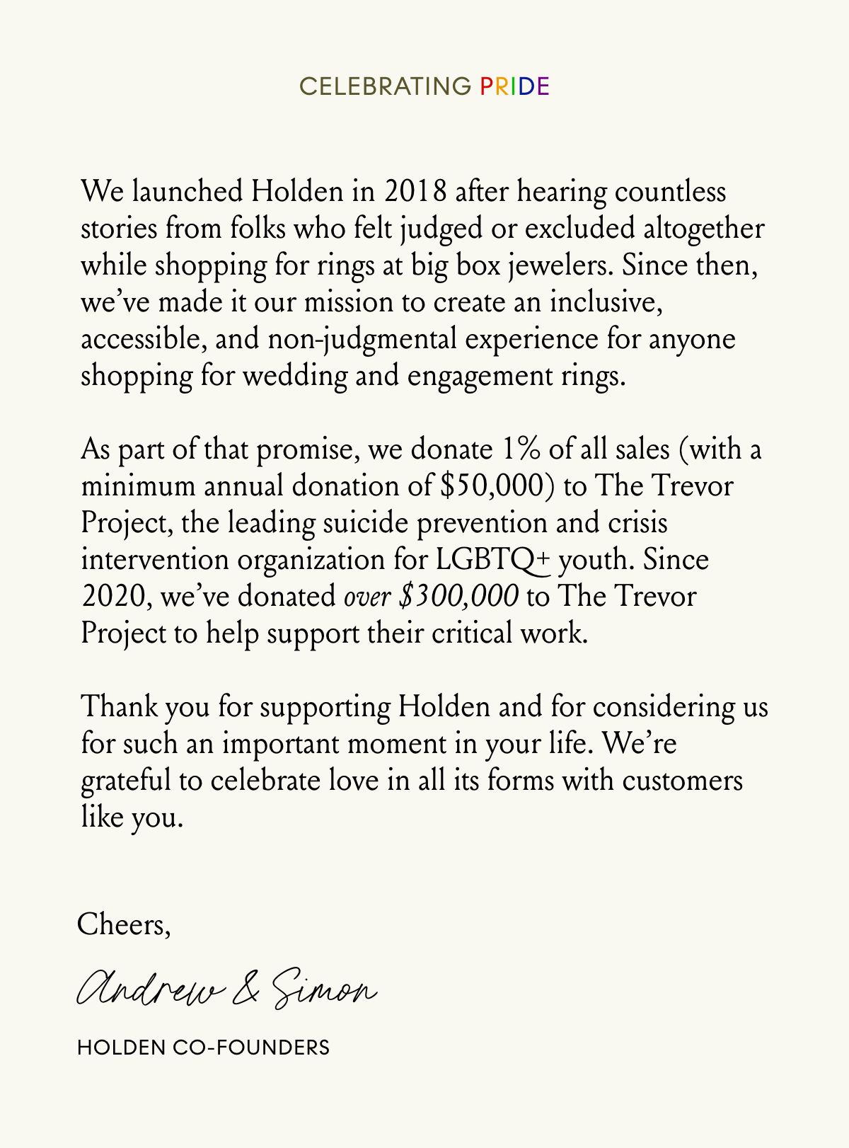 A note from our founders
