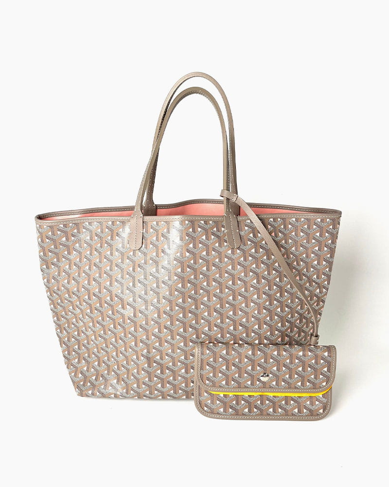 Women's Elegant Lightweight Everyday Tote Bag - Gray-pink / Medium