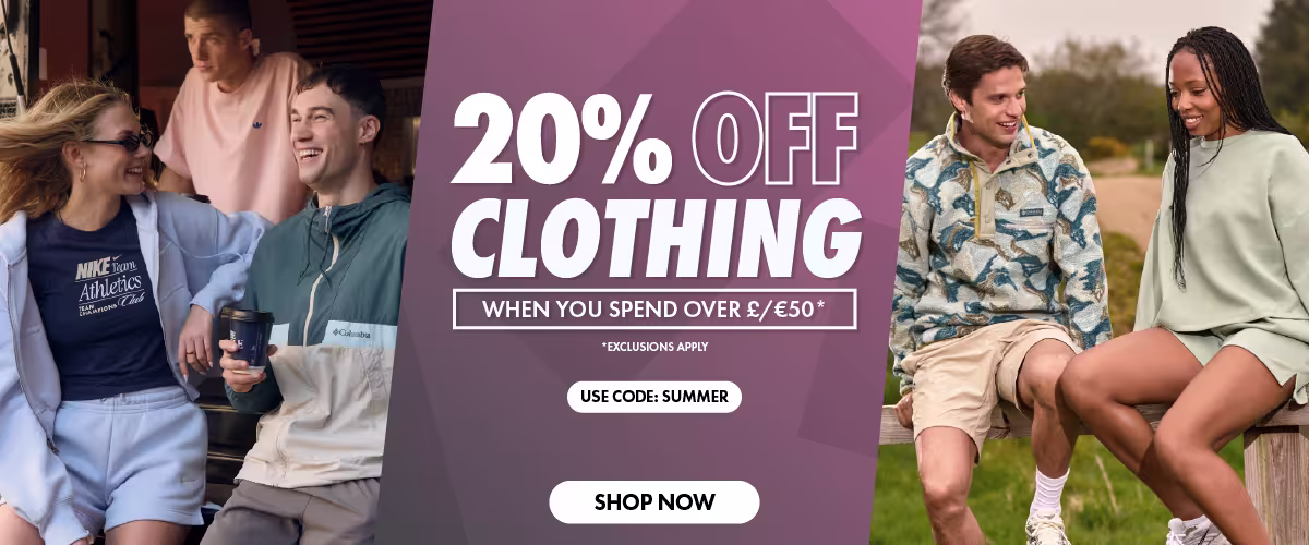 20% OFF Clothing when you spend over £/€50