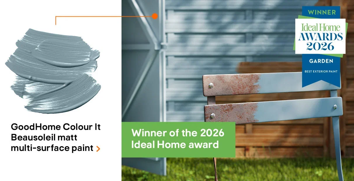 Winner of the 2026 Ideal Home award - GoodHome Colour It Beausoleil matt multi-surface paint
