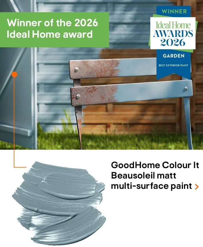 Winner of the 2026 Ideal Home award - GoodHome Colour It Beausoleil matt multi-surface paint