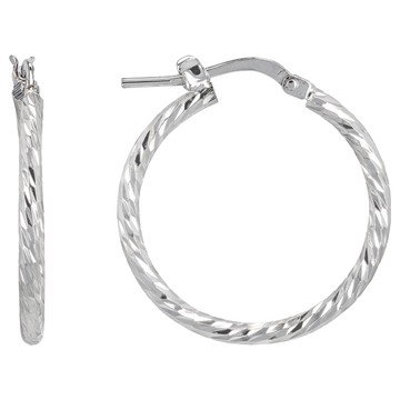 Moda Al Massimo® Platinum Over Bronze Twisted 1\" Hoop Earrings