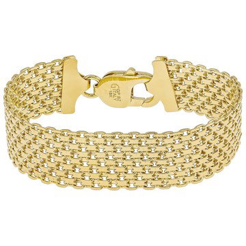 18k Yellow Gold Over Bronze Bismark Bracelet. Made in Italy.