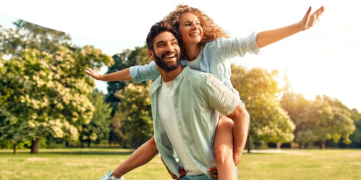 Woman smiling in the park