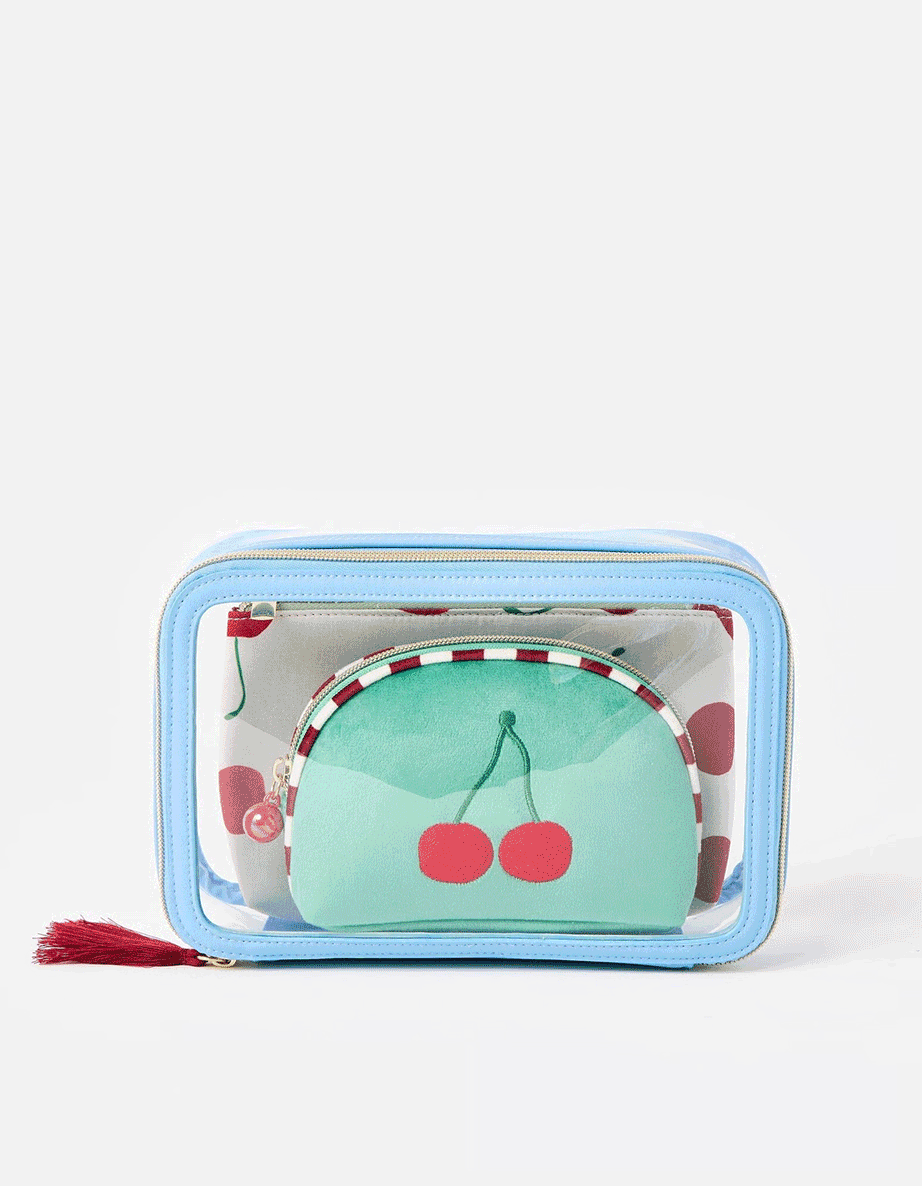 Cherry Toiletry Bags Set of Three