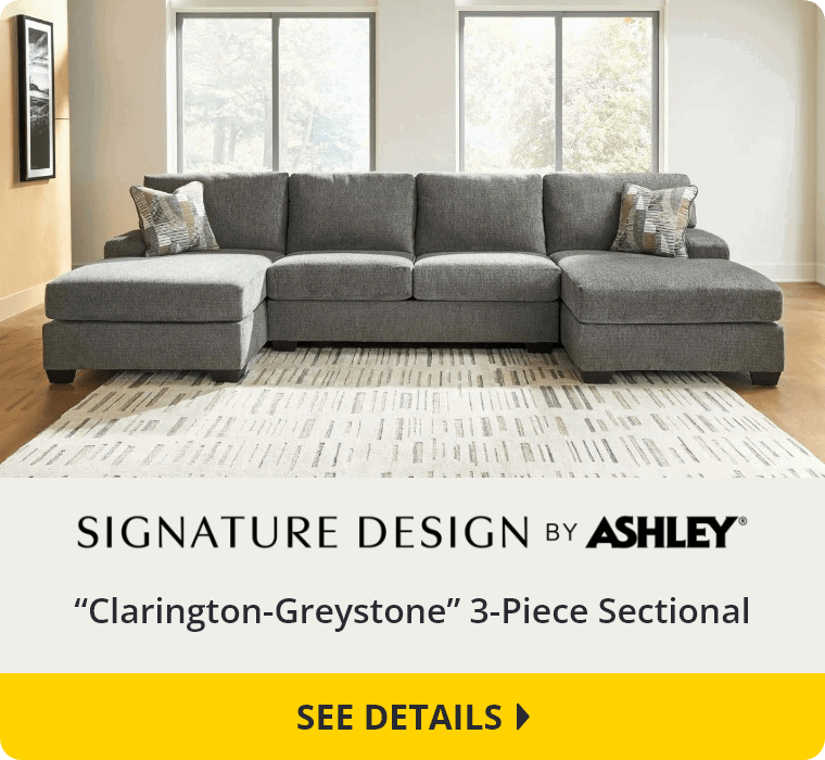 Signature Design by Ashley “Clarington-Greystone” 3-Piece Sectional