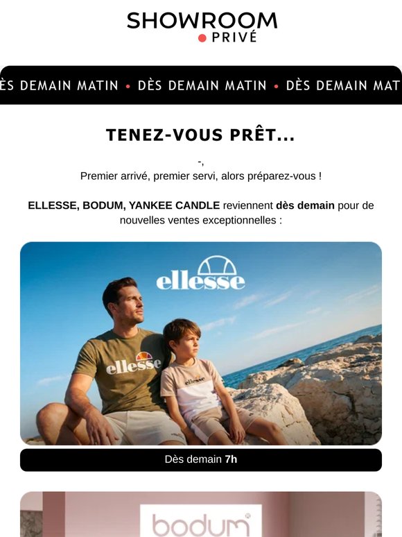 Vous attendiez des nouvelles de ELLESSE, BODUM, YANKEE CANDLE ?