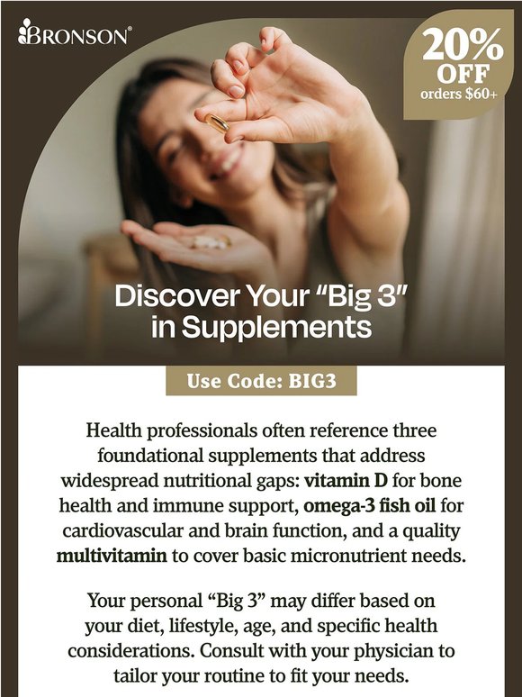 Discover Your “Big 3” in the Supplement Game
