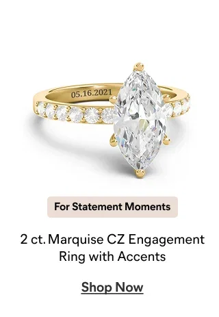 Marquise CZ Engagement Ring with Accents