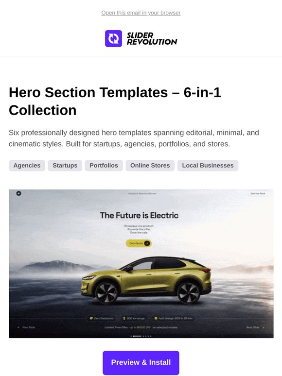 New: 6-in-1 Hero Section Templates