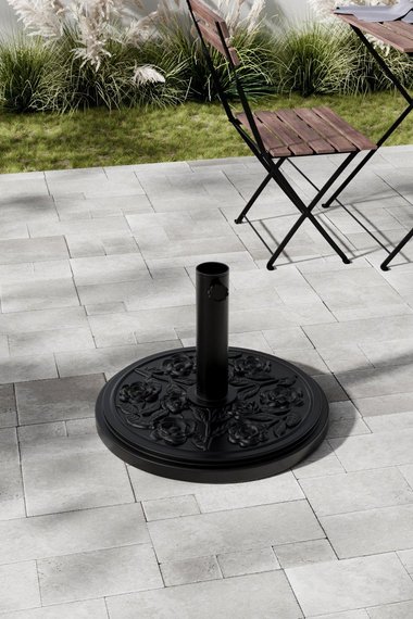Floral Pattern Cement Freestanding Parasol Base