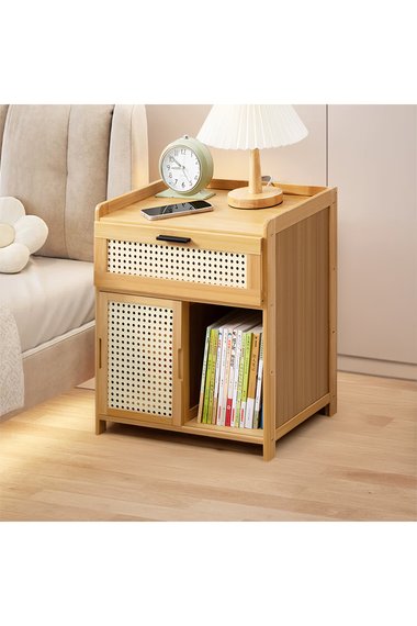 Wooden Nightstand Storage Unit