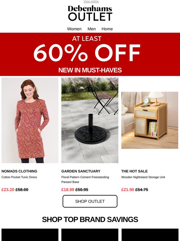 💸 —, New In: At Least 60% Off     Home Discount