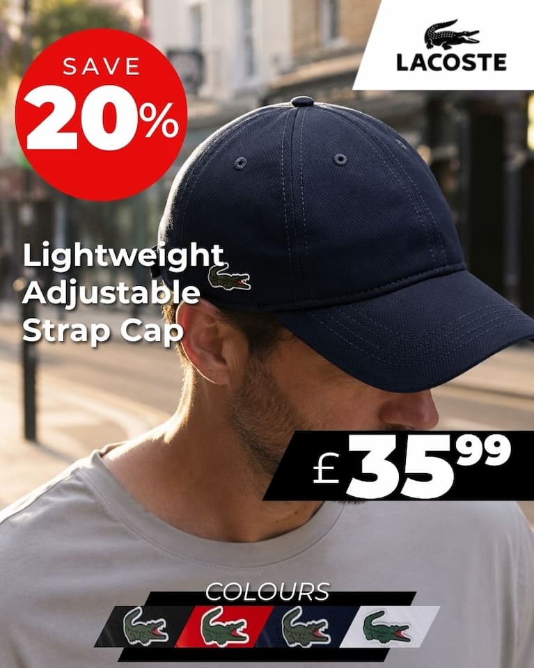 Lacoste Mens 2026 Sport Lightweight Adjustable Strap Baseball Cap
