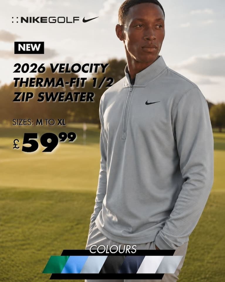 Nike Mens 2026 Velocity Therma-Fit Stretch Fabric 1/2 Zip Golf Sweater