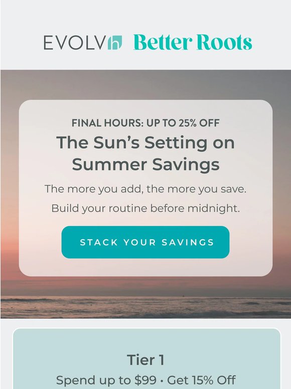 Final hours: up to 25% off
