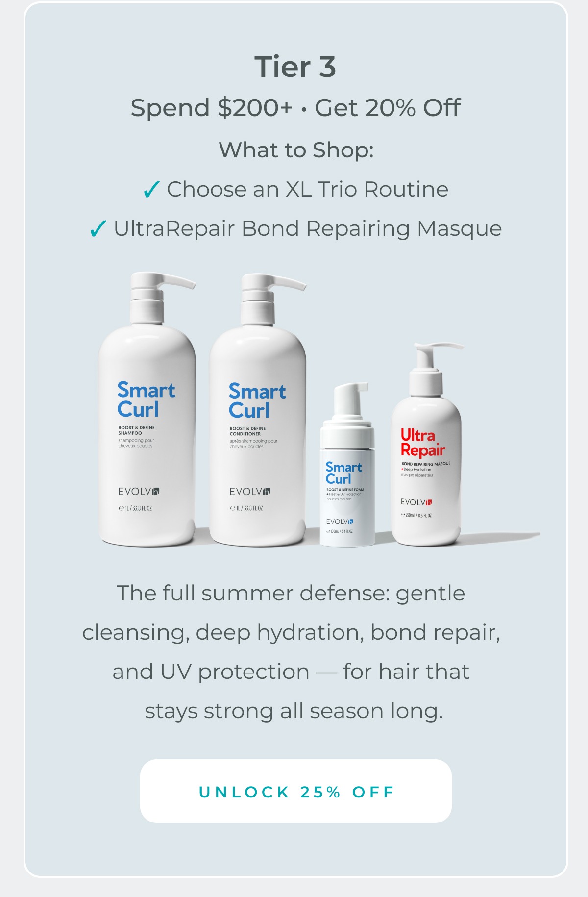 Tier 3: Spend $200 or more and get 25% off.