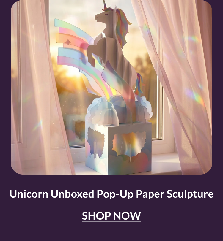 Unicorn Unboxed Pop-Up Paper Sculpture