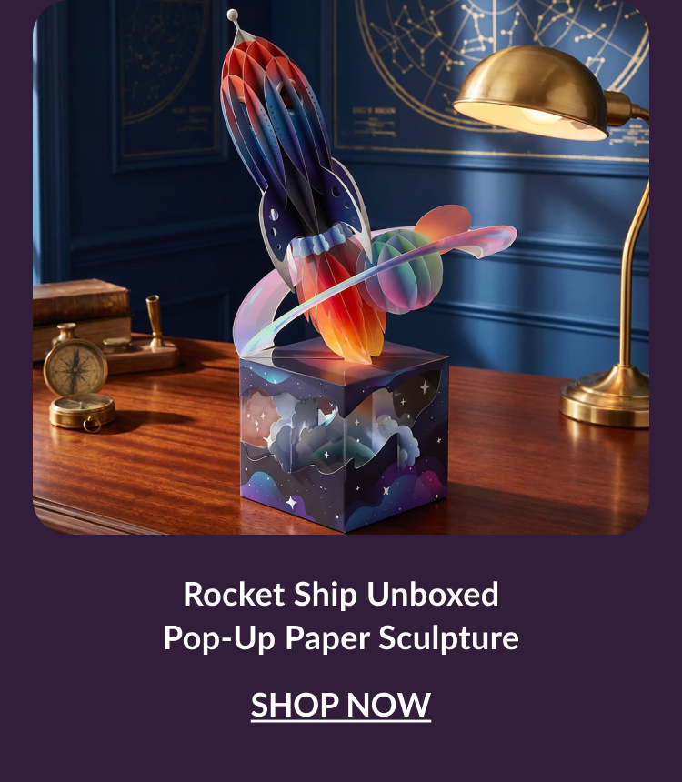 Rocket Ship Unboxed Pop-Up Paper Sculpture