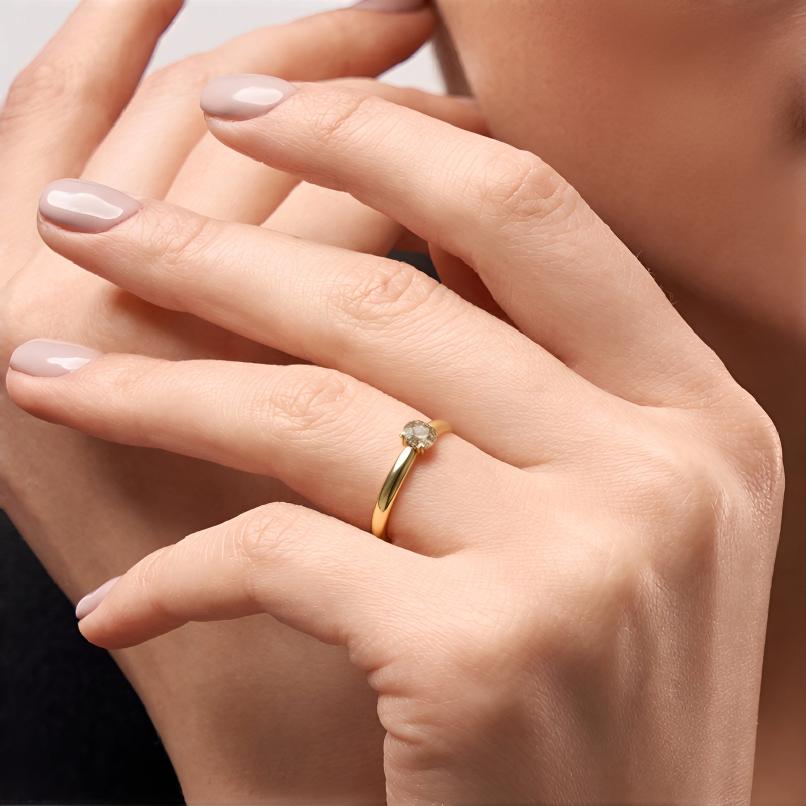 Zilveren Ring met Roségouden Plating en Witte Cambodjaanse Zirkonen – 0,16 ct Geometrisch