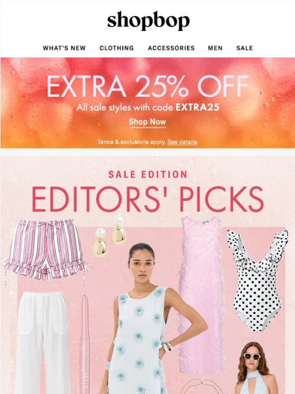 Extra 25% off: editors' picks