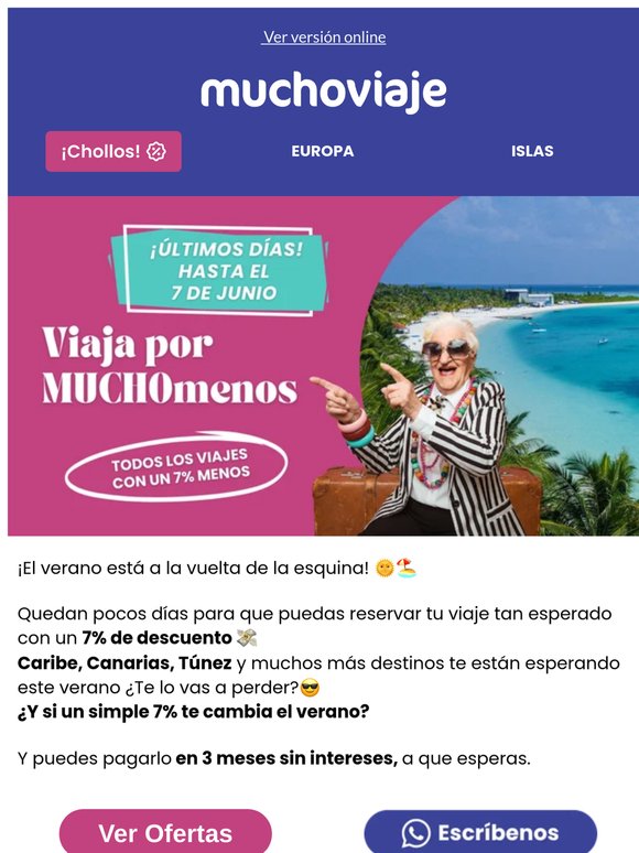 ¡Últimos días para reservar con el 7% de descuento!🔥