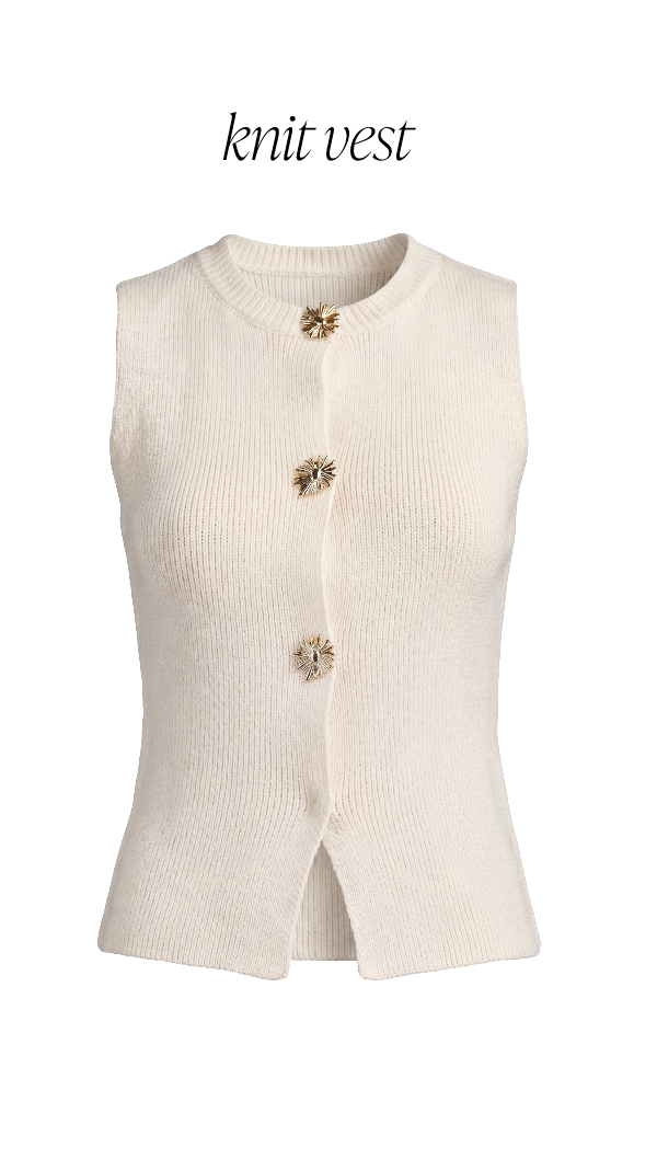 Knit Vest With Gold Buttons