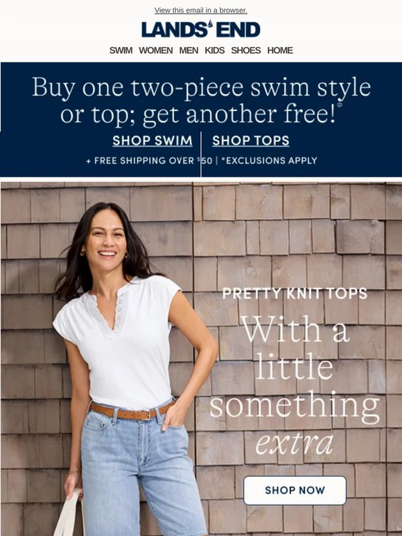 Pretty knit tops: Buy one; get one free!