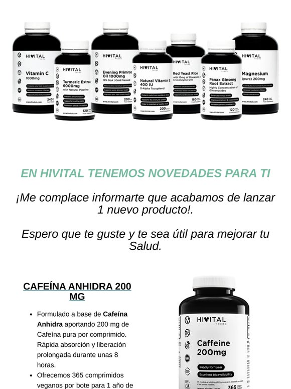 Nuevo Producto Cafeína Anhidra