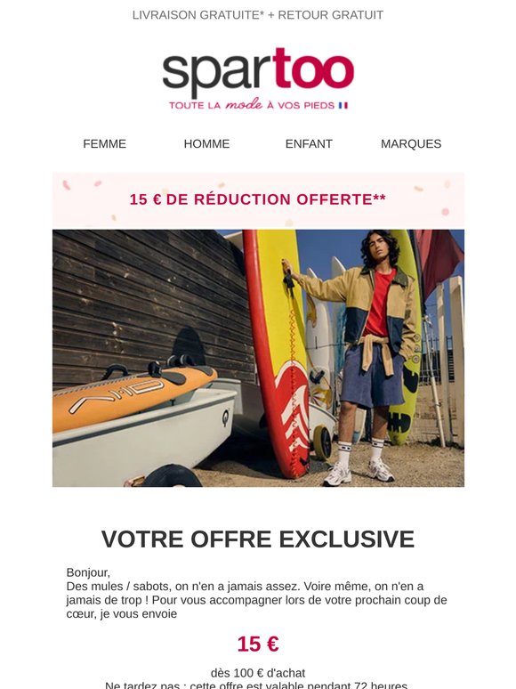 🎉 Pssst… 15€ de réduction vous attendent sagement à l'intérieur de ce mail. ✔️