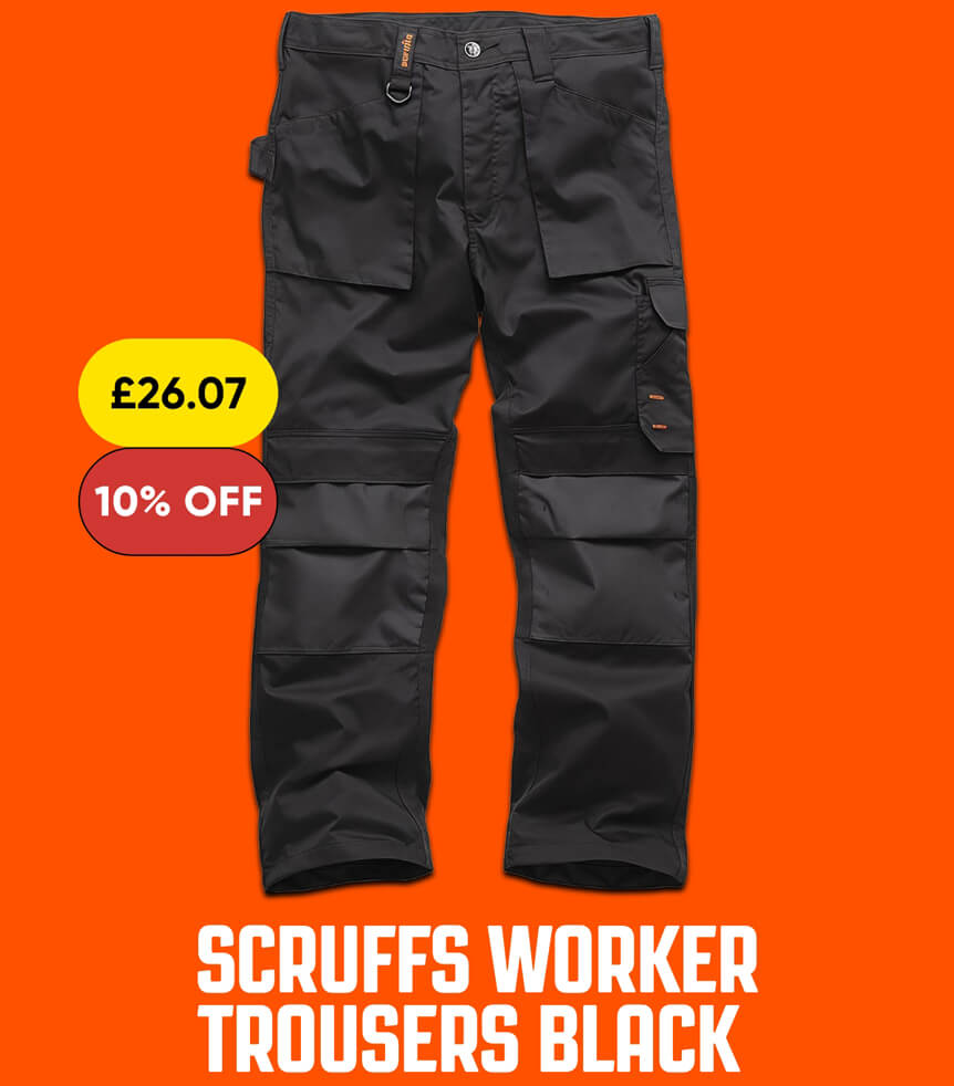 Scruffs Worker Trousers Black 32