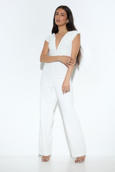 Tailored Pleated Structured Jumpsuit