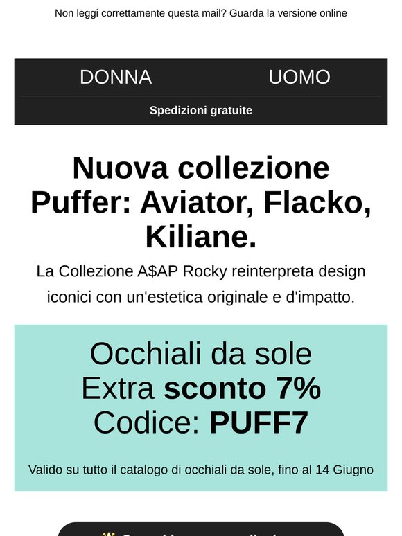 Nuova collezione Ray-Ban Puffer: Aviator, Flacko, Kiliane.