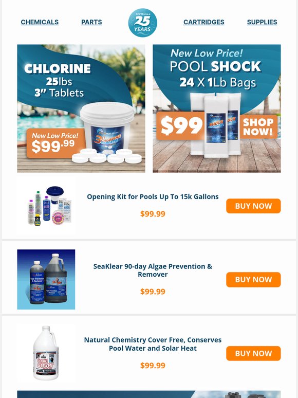 Our $99 Chemical Sale Starts Now