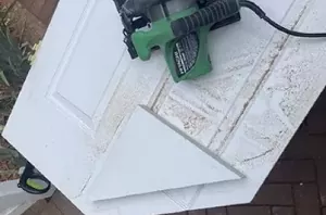 The clever reason this passionate pet owner sawed the corner off his bedroom door