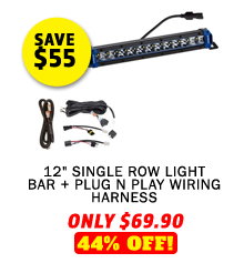 12 Single Row Light Bar + Plug N Play Wiring Harness