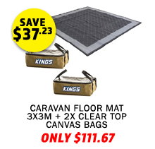 Outdoor Mat 3x3m + 2x Clear Top Canvas Bag