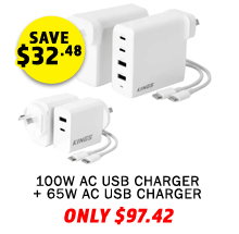 100W AC USB Charger + 65W AC USB Charger