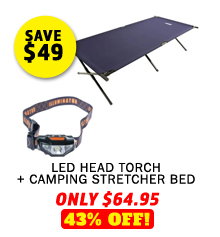 Illuminator LED Head Torch + Camping Stretcher Bed