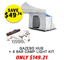Gazebo Hub + Illuminator 4 Bar Camp Light Kit