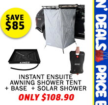 Instant Ensuite + Shower Tent Base + Solar Shower