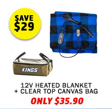 12V Heated Blanket + Clear Top Canvas Bag