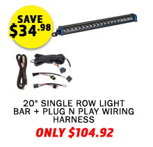20 Single Row Light Bar + Plug N Play Wiring Harness