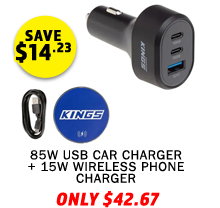 85W USB Car Charger + 15W Wireless Phone Charger