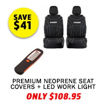 Premium Neoprene Seat Covers + LED Work Light