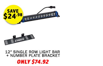 12 Single Row Light Bar + Number Plate Bracket