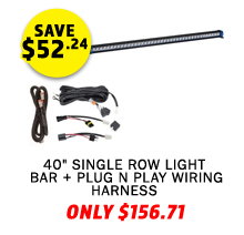 40 Single Row Light Bar + Plug N Play Wiring Harness