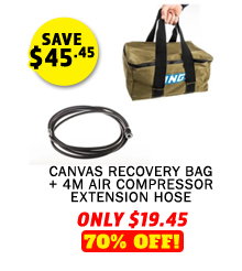 Canvas Recovery Bag + 4m Air Compressor Extension Hose