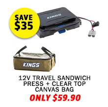 12V Travel Sandwich Press + Clear Top Canvas Bag