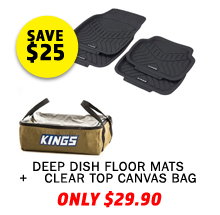 Deep Dish Floor Mats (4 Pack) + Clear Top Canvas Bag